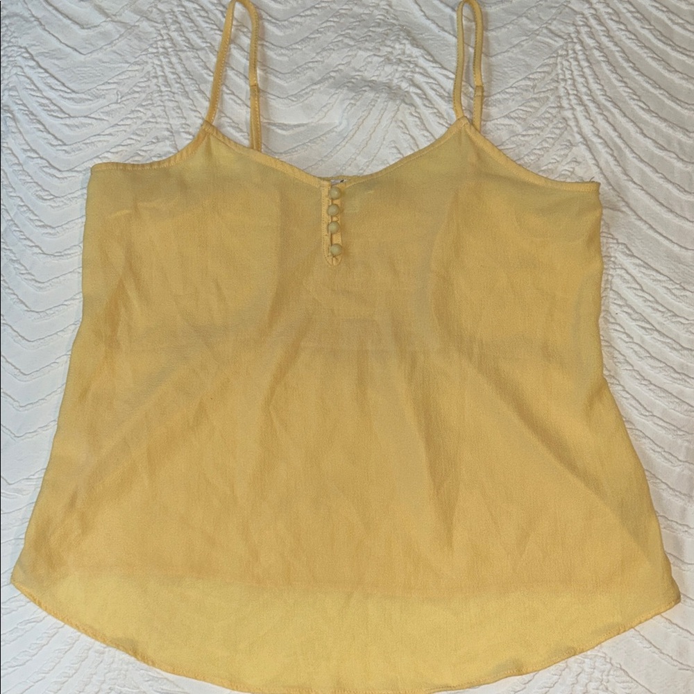 🌼 $5 Sale! 🌼 Pink Rose Yellow Blouse Cami Tank Large